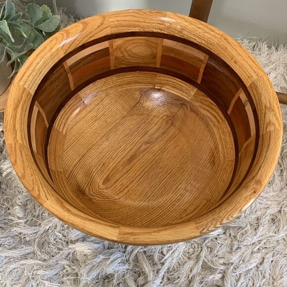 Unique Handcrafted Segmented Wooden Bowl Hand Turned - Picture 6 of 17